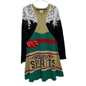 Born Famous Festive Holiday Spirits Sweater Dress XXL Xmas Cozy